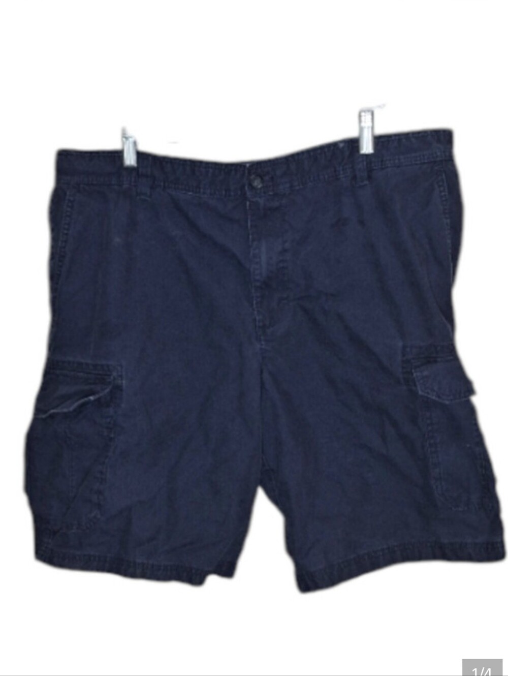 Izod Men's 40 Navy Blue Cotton Flat Front Utility Cargo Shorts, Inseam 10"